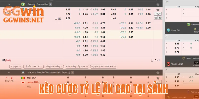 Kèo cược thể thao tỷ lệ ăn cao tại sảnh